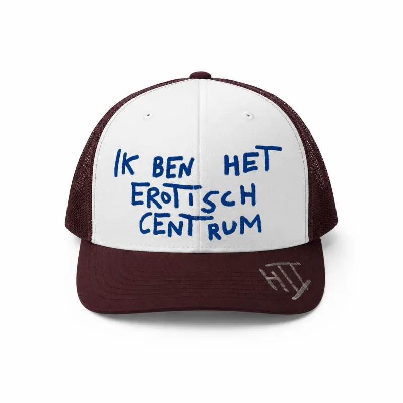 Pet 'Ik ben het erotisch centrum' - handgeschreven door Hans de Tweede