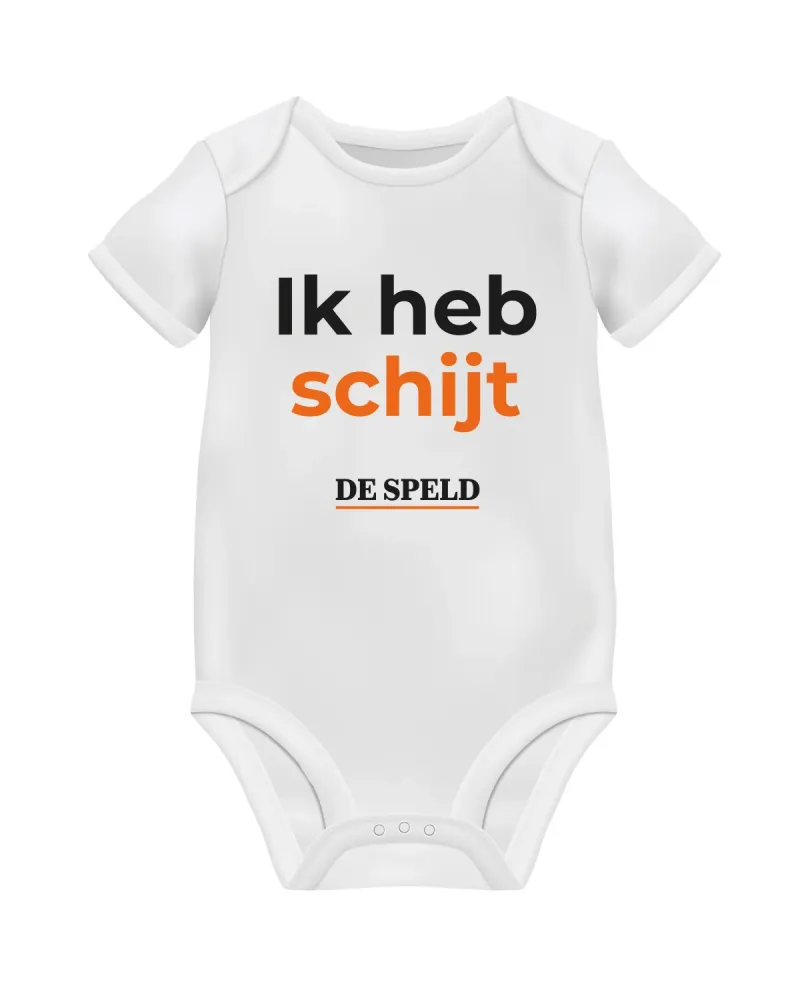 Romper 'Ik heb schijt' (wit en zwart)